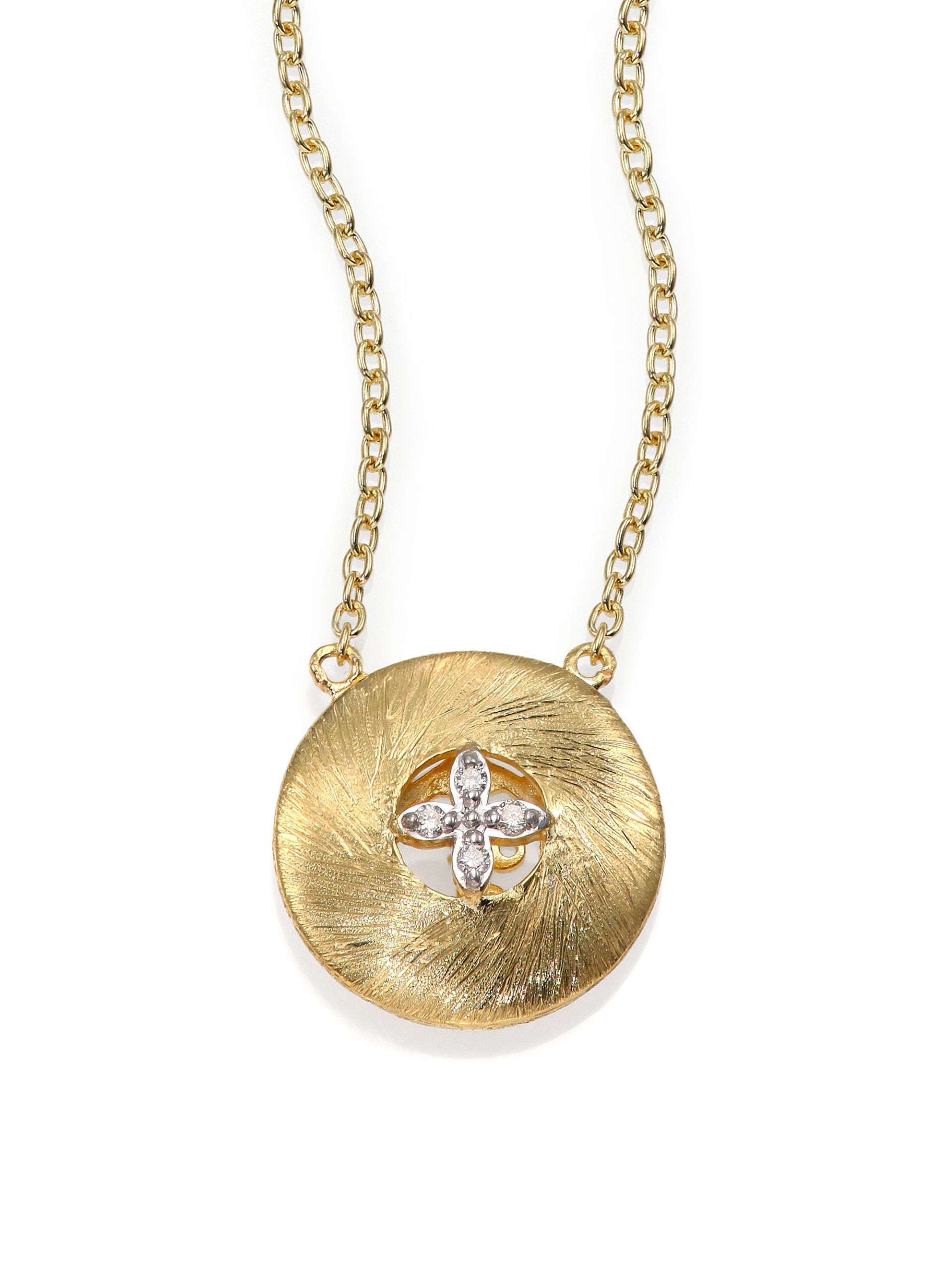 Gold Pendant Necklace
 Lyst Jude Frances Classic Diamond & 18k Yellow Gold