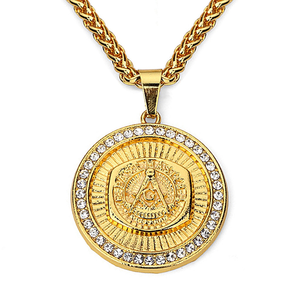 Gold Pendant Necklace
 Aliexpress Buy Masonic Pendant Necklace Men Hip Hop