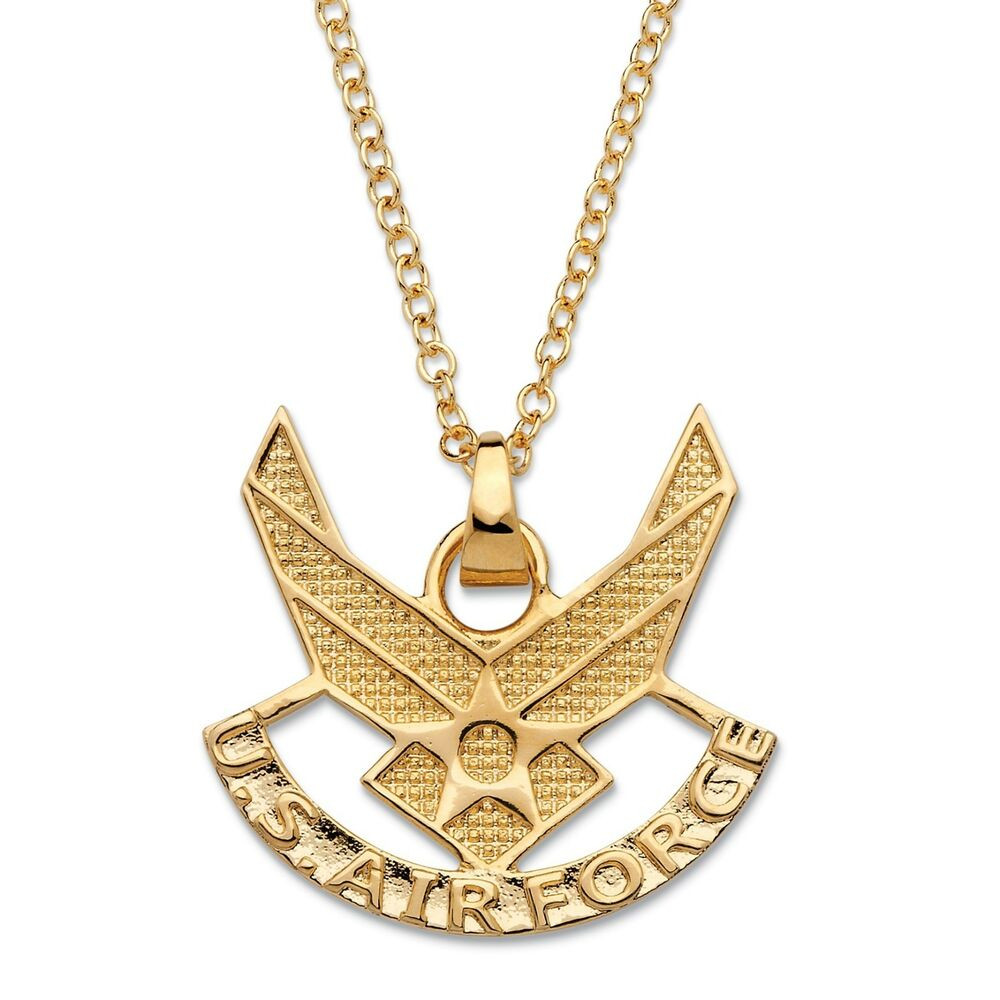 Gold Pendant Necklace
 AIR FORCE 14K GOLD EGA PENDANT GP NECKLACE WITH 20" CHAIN
