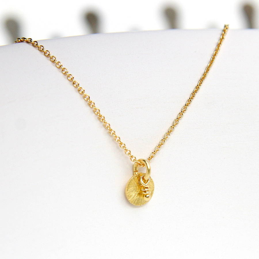 Gold Pendant Necklace
 petite gold pendant necklace by myhartbeading
