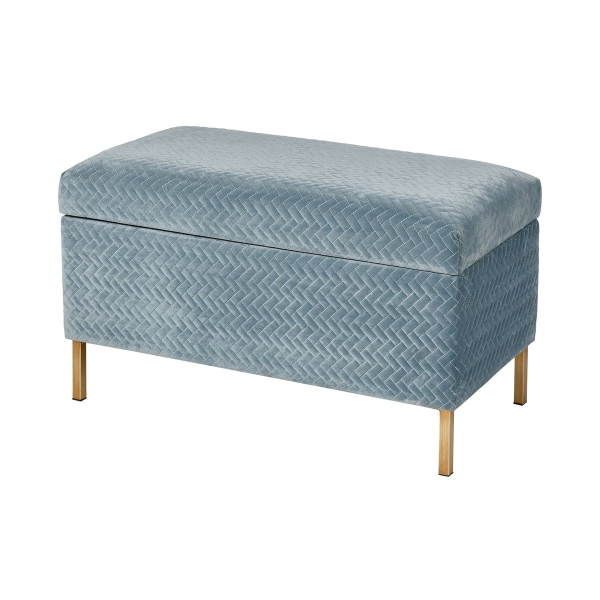 Gold Storage Bench
 Shake Storage Bench in Blue Chenille and Gold