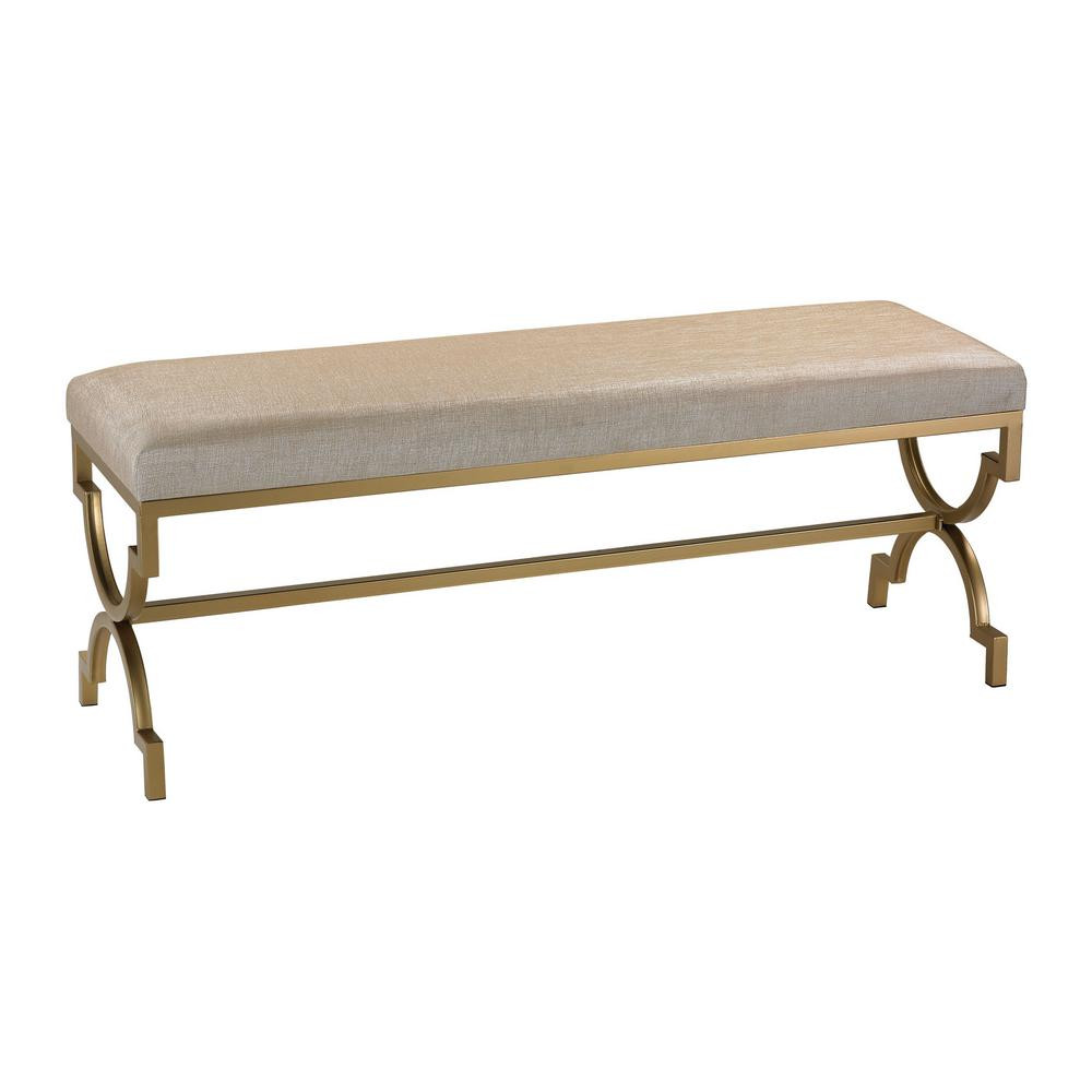 Gold Storage Bench
 Titan Lighting Gold and Cream Bench TN The Home Depot