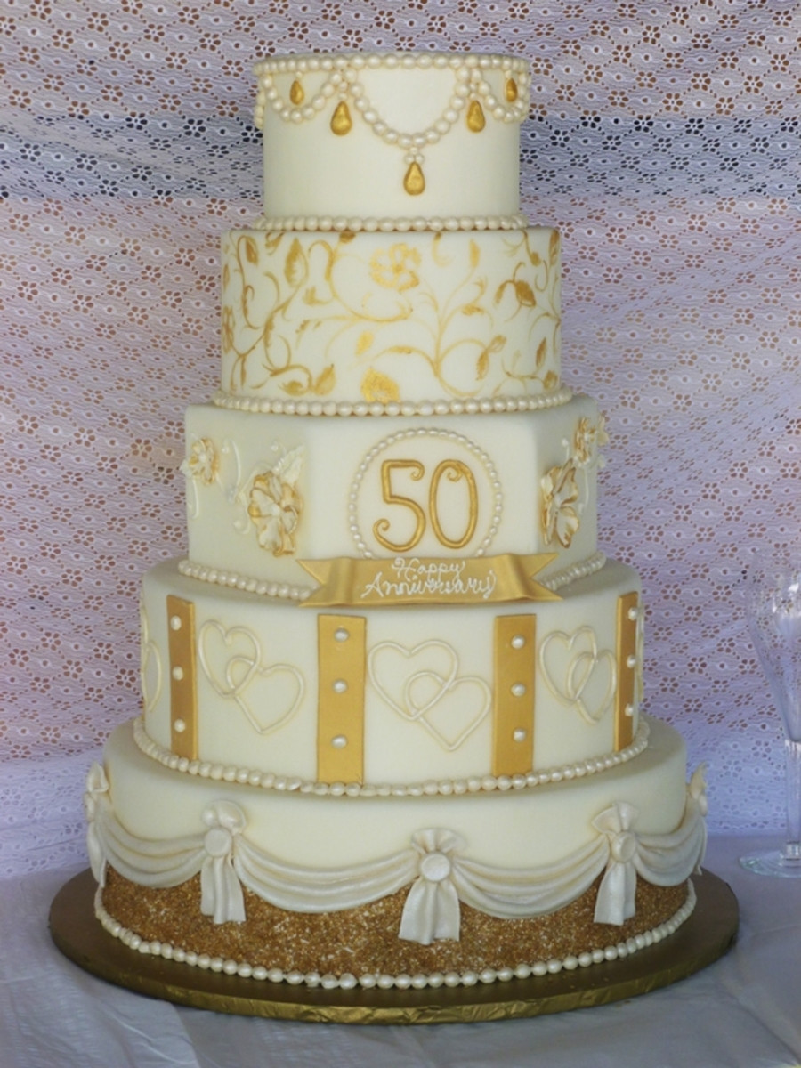 Golden Birthday Cake Ideas
 Golden Anniversary Cake CakeCentral