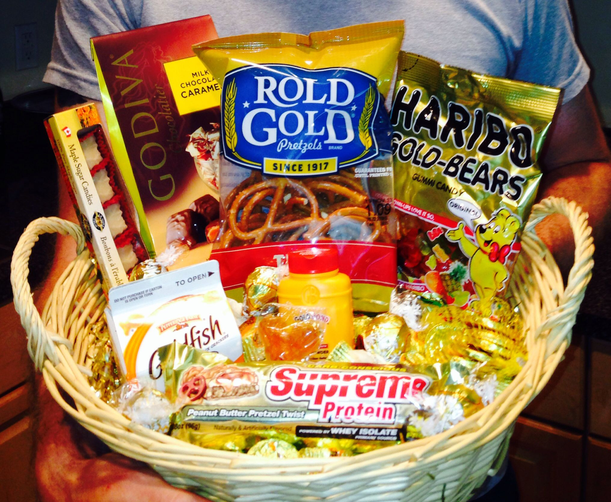 Golden Birthday Gifts
 Basket of "gold" for a Golden Birthday t when you turn