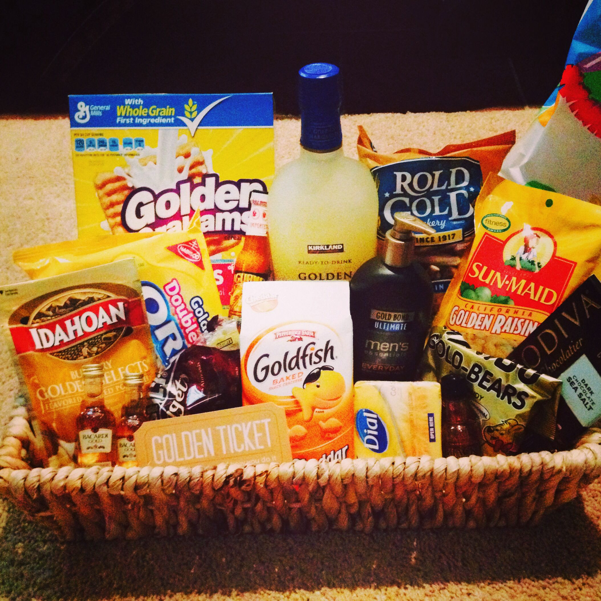 Golden Birthday Gifts
 Golden birthday basket