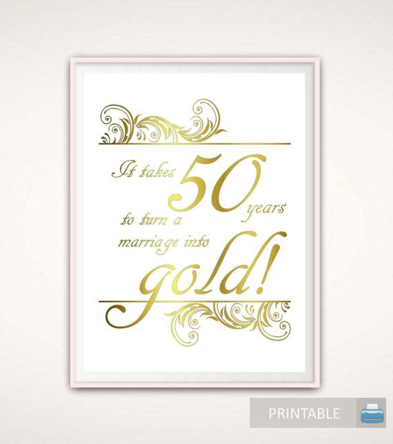 Golden Wedding Anniversary Gift Ideas For Parents
 50th Anniversary Gifts for Parents 50th Anniversary Print