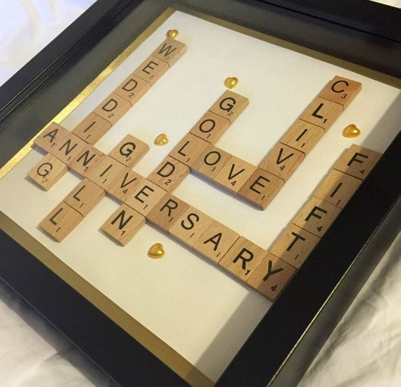 Golden Wedding Anniversary Gift Ideas For Parents
 Personalised wedding anniversary frame t Golden by