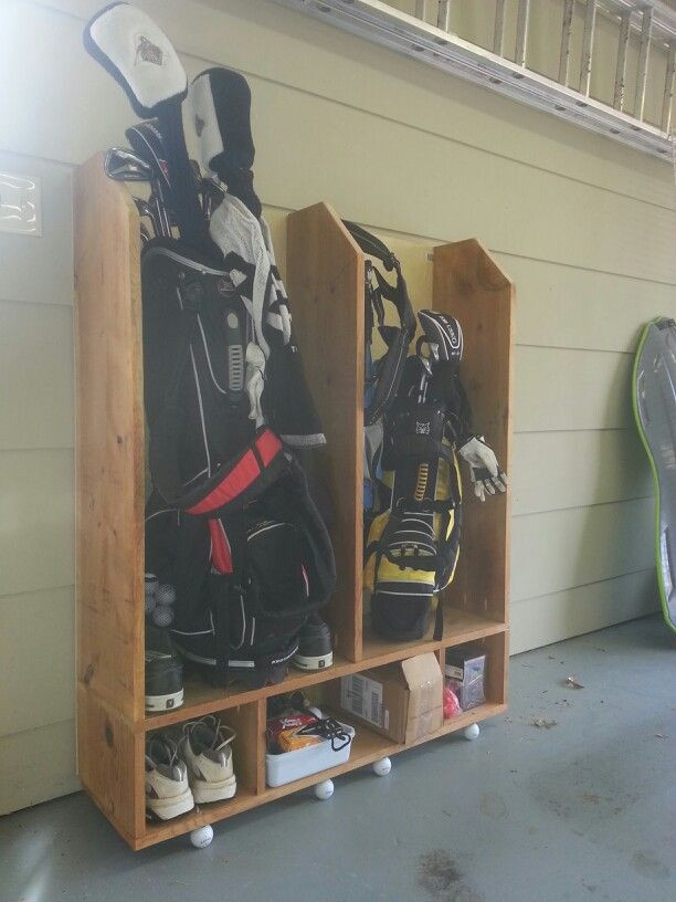 Golf Bag Organizer For Garage
 Golf bag storage DIY in 2019