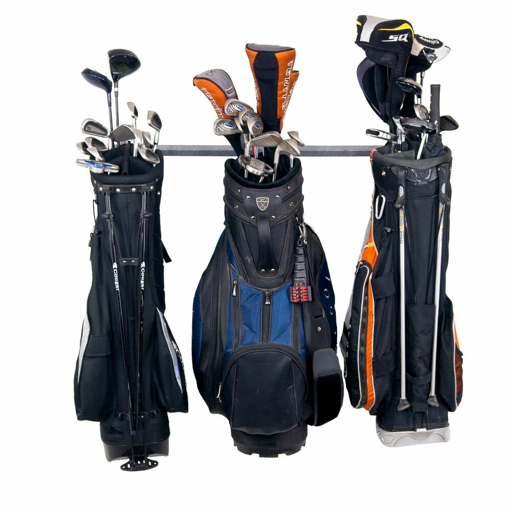 Golf Bag Organizer For Garage
 Golf Storage Rack Three Hanger Garage Wall Organizer Clubs