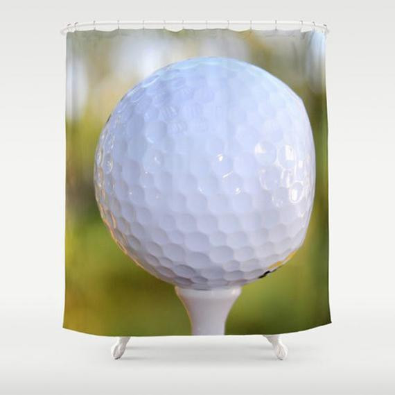 Golf Bathroom Decor
 Items similar to Golf Shower Curtain White Green Sports