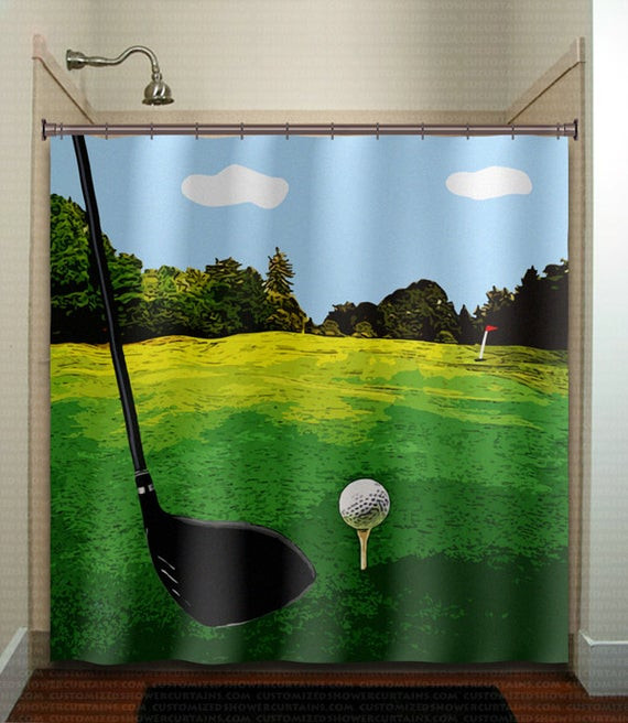 Golf Bathroom Decor
 golfer ball golfing green putt club golf shower by