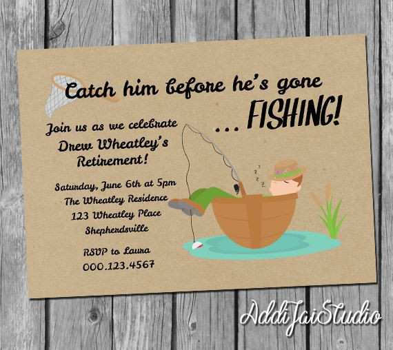 Gone Fishing Retirement Party Ideas
 Gone Fishing Retirement party invitation printable 5x7 4x6
