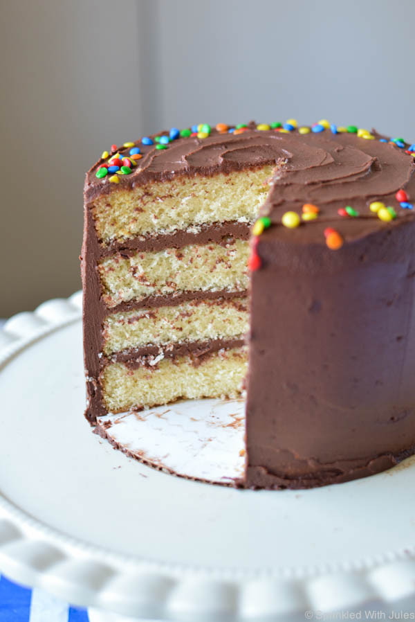 Good Birthday Cake Recipes
 Yellow Birthday Cake with Chocolate Sour Cream Frosting