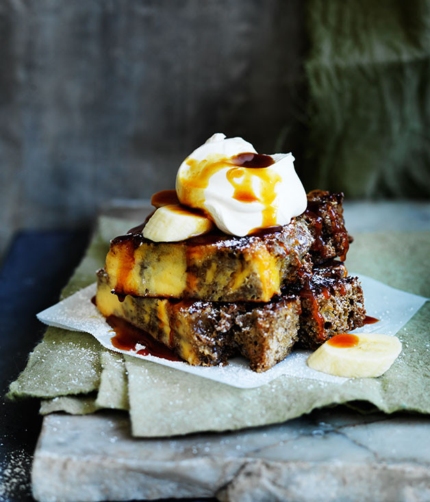 Gourmet Bread Recipes
 Bread and butter pudding with banana and butterscotch