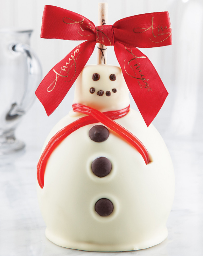 Gourmet Christmas Candy
 Snowman Caramel Apple
