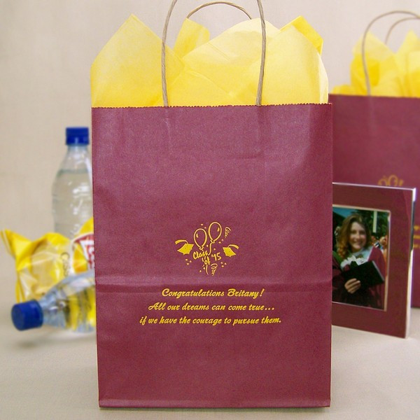 Graduation Gift Bag Ideas
 8 x 10 Kraft Graduation Gift Bags Personalized