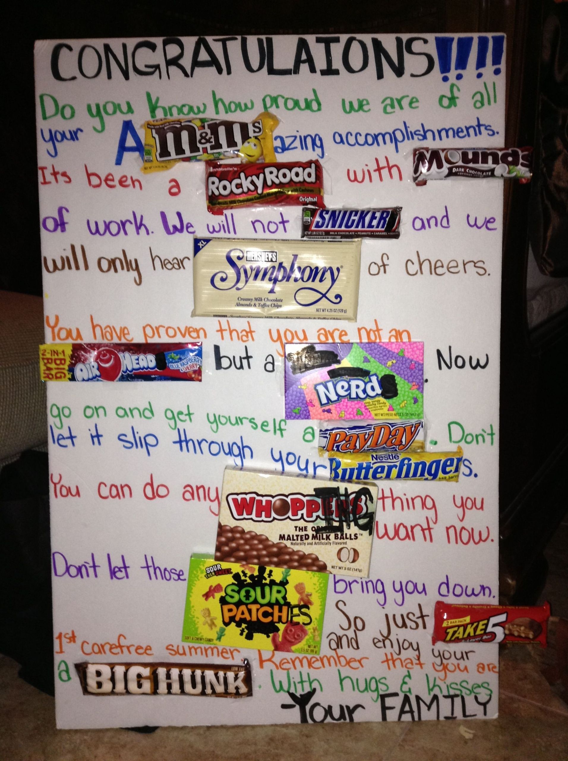 Graduation Gift Ideas For Brother
 Congratulation candy card I actually made this for my