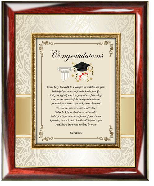 Graduation Gift Ideas From Parents
 College or High School Graduation Gift for Son or Daughter