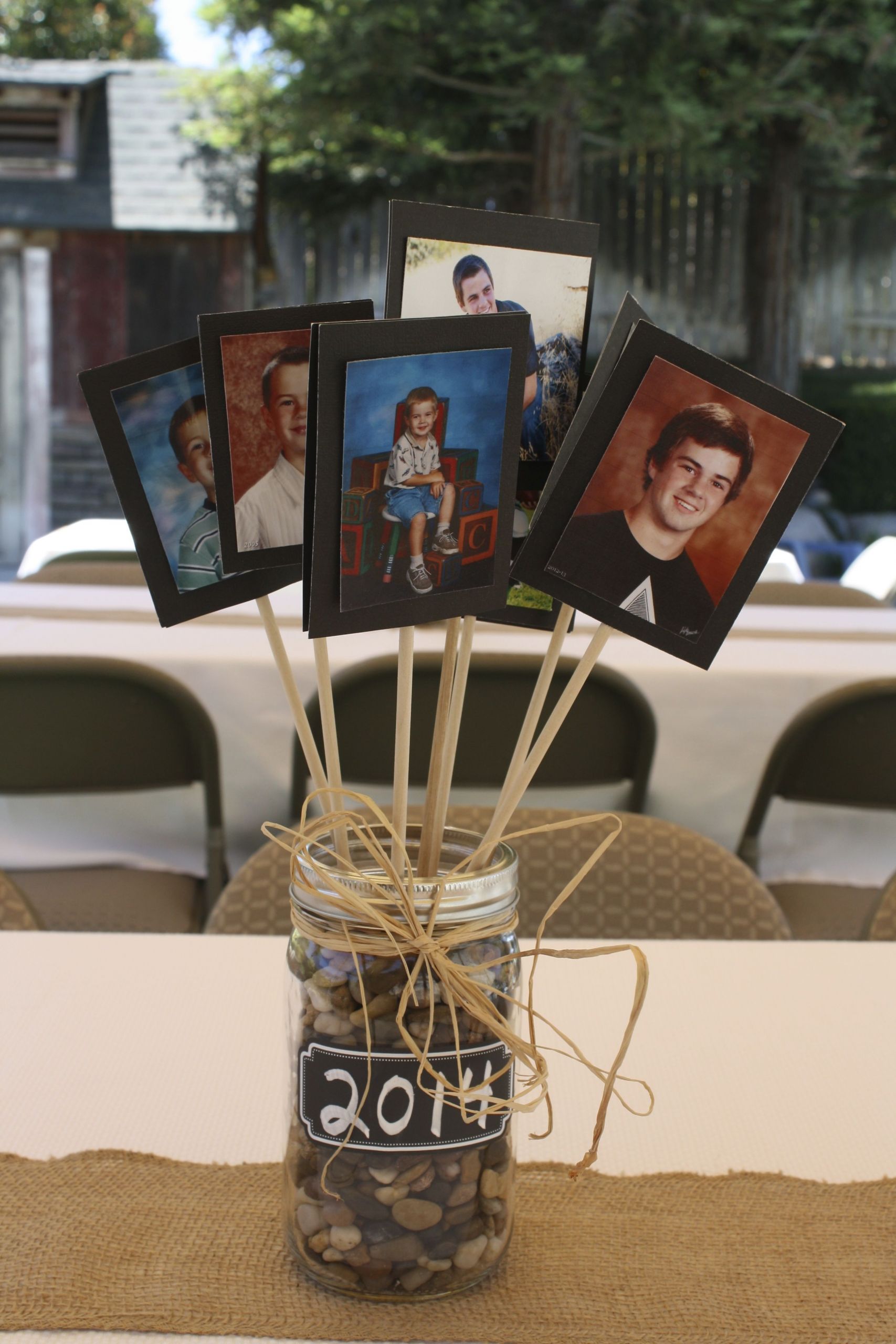 Graduation Party Decoration Ideas For Guys
 Centerpiece for tables at a graduation party Good for