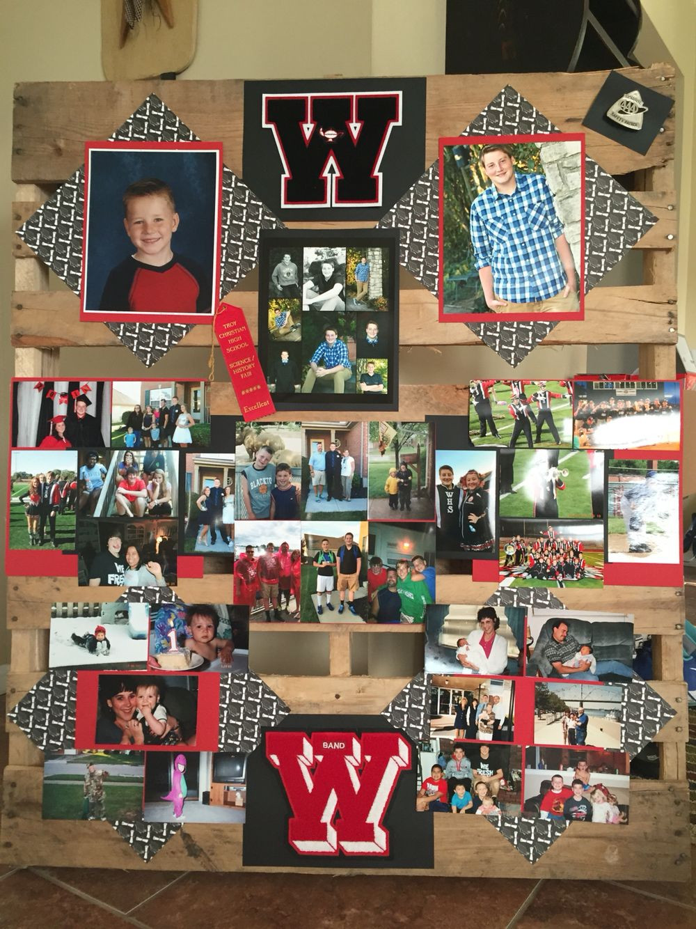 Graduation Party Picture Display Ideas
 Pallet graduation photo display