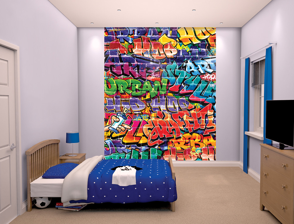Graffiti Bedroom Wall
 XL Graffiti Wallpaper Mural For Children Walltastic