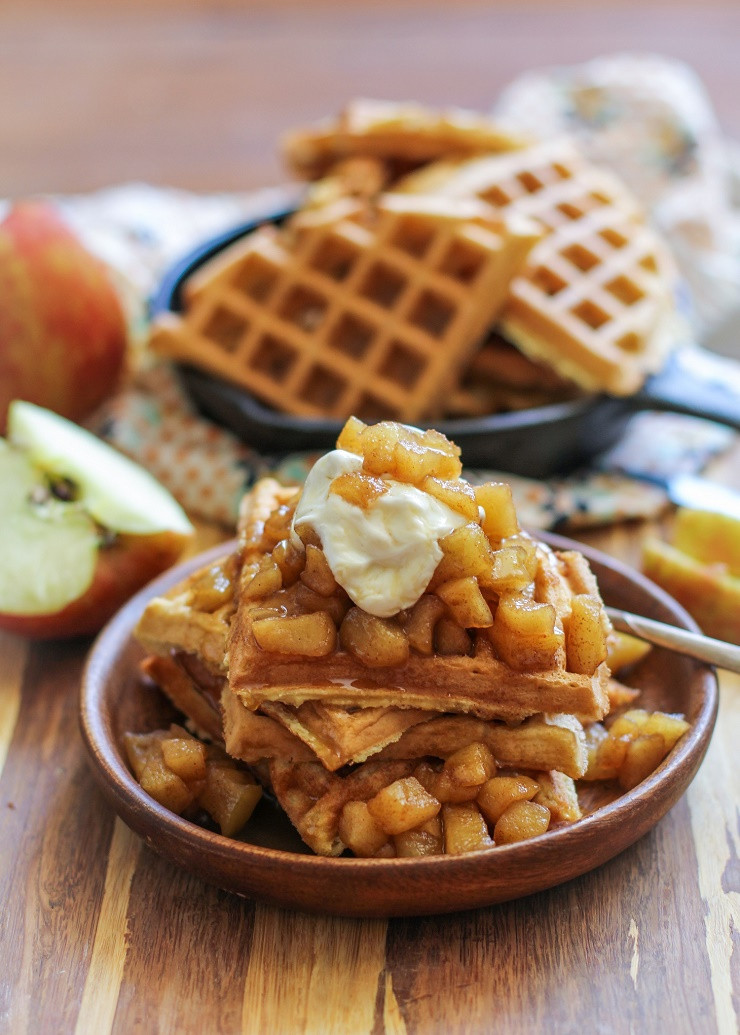 Grain Free Waffles
 Grain Free Waffles with Spiced Apples and Caramel Sauce