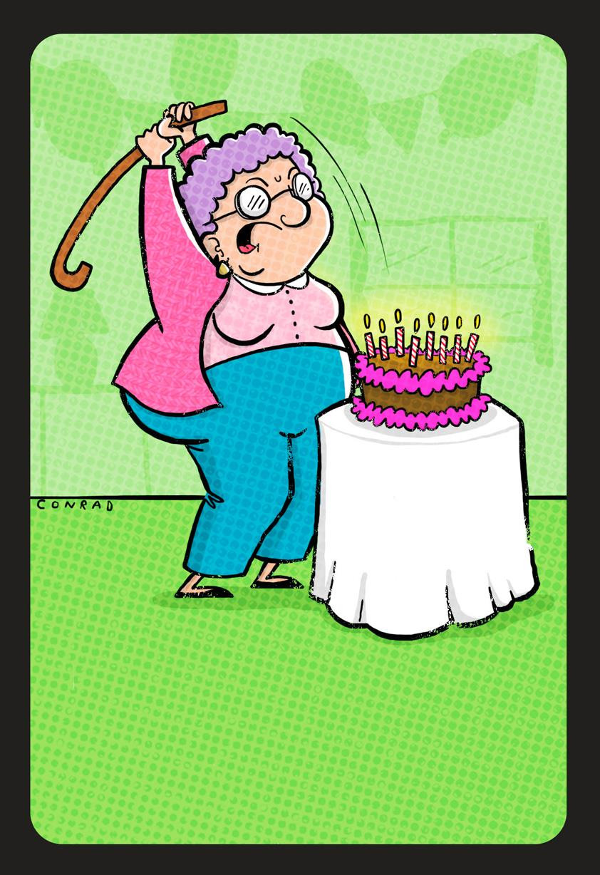 Grandma Birthday Card
 Cake Smashing Grandma Funny Birthday Card Greeting Cards