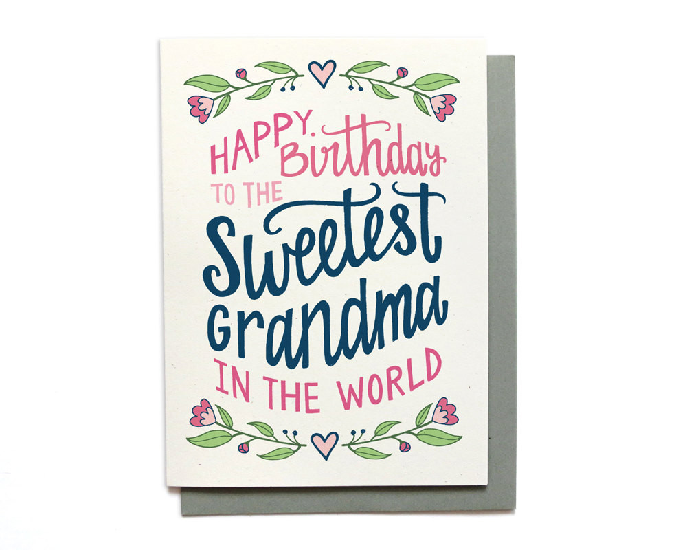 Grandma Birthday Card
 Grandma Birthday Card Sweetest Grandma in the World