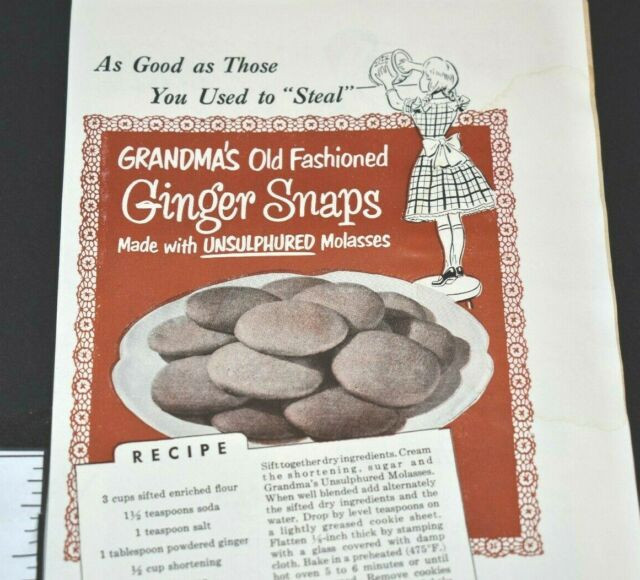 Grandma'S Molasses Cookies
 Grandma s Old Fashioned Molasses Ginger Snaps Cookies 1952