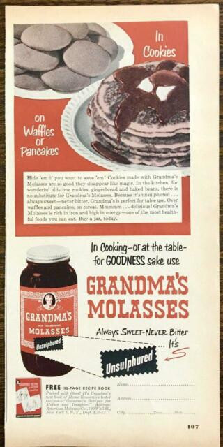 Grandma'S Molasses Cookies
 1951 Grandma s Molasses PRINT AD In Cookies Waffles or