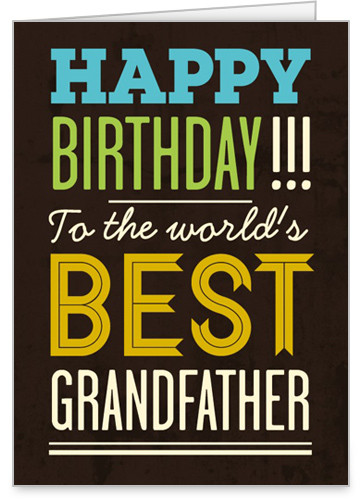 Grandpa Birthday Card
 Best Grandpa 5x7 Greeting Card Birthday Cards