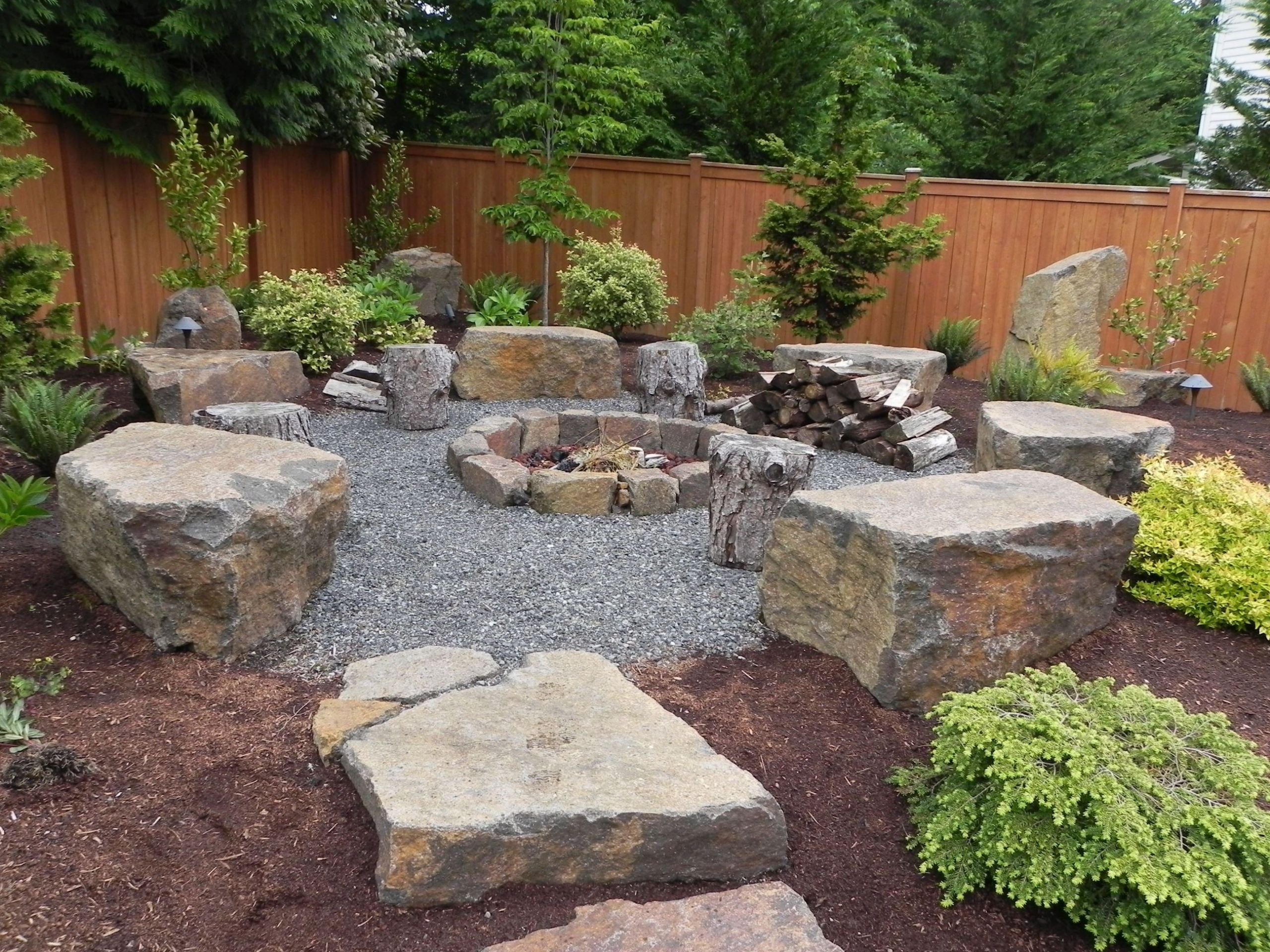 Gravel Patio With Fire Pit
 Firepit Patio Backyard Pea Gravel Superb Polywoodin