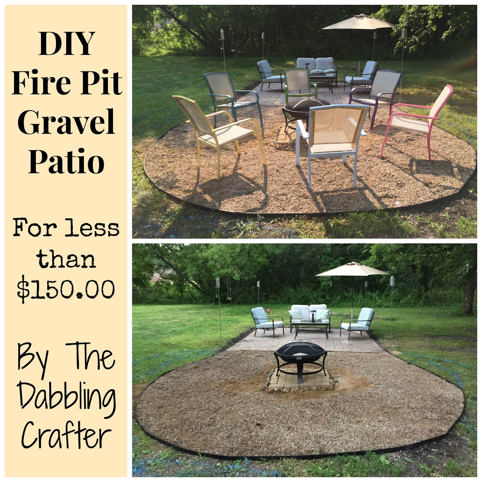 Gravel Patio With Fire Pit
 The Dabbling Crafter DIY Sunday Fire Pit Gravel Patio