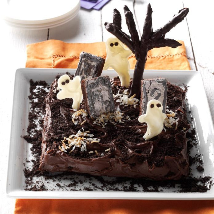 Graveyard Cakes Halloween
 Ghosts in the Graveyard Cake Recipe