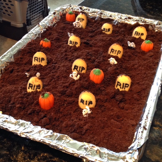 Graveyard Cakes Halloween
 Halloween Graveyard Dirt Cake – Mystery Dessert Theater 3000
