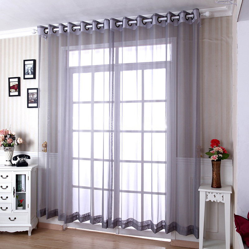 Gray Living Room Curtains
 Elegant Living Room Yarn Modern grey sheer curtains