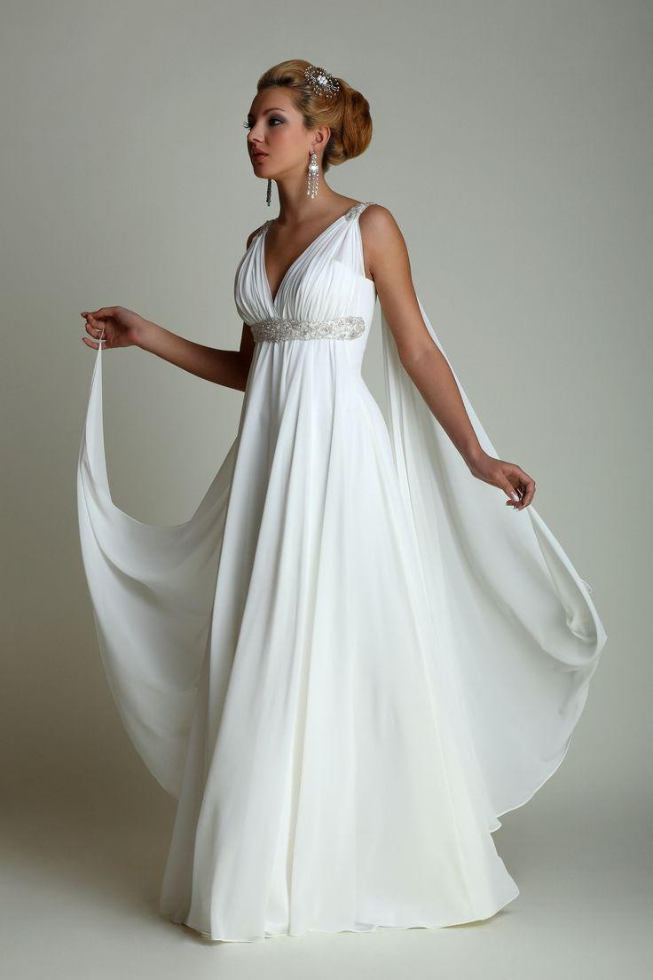 Grecian Wedding Dress
 Discount Greek Style Wedding Dresses With Watteau Train