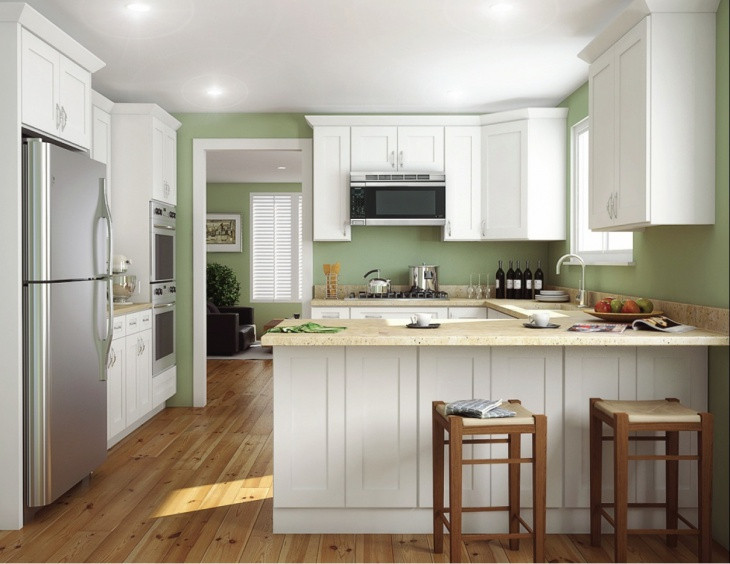 Green And White Kitchen
 18 White Kitchen Cabinets Designs Ideas