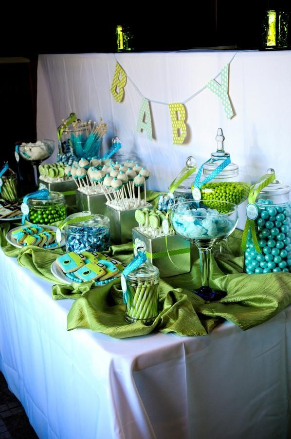 Green Baby Shower Decor
 turquoise and Green Baby Shower