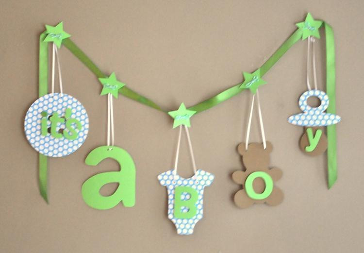 Green Baby Shower Decor
 Turquoise and lime green Baby shower decorations by