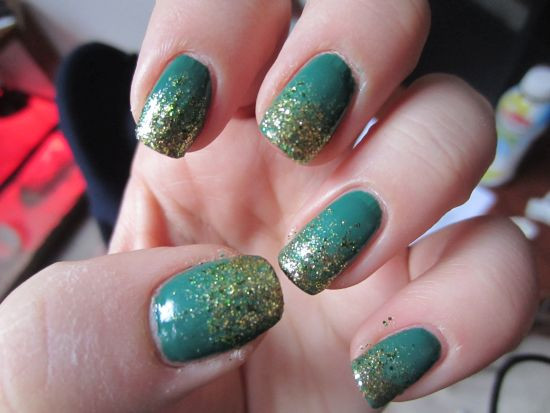 Green Glitter Nails
 65 Most Beautiful Glitter Nail Art Designs