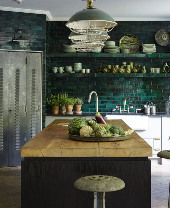 Green Kitchen Tiles
 30 Green Kitchen Decor Ideas That Inspire DigsDigs