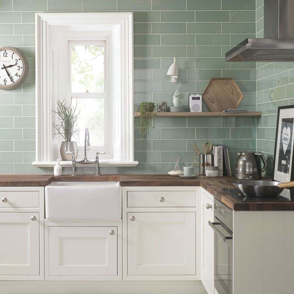 Green Kitchen Tiles
 Aquarelle 300x100 Pistachio Green Tiles