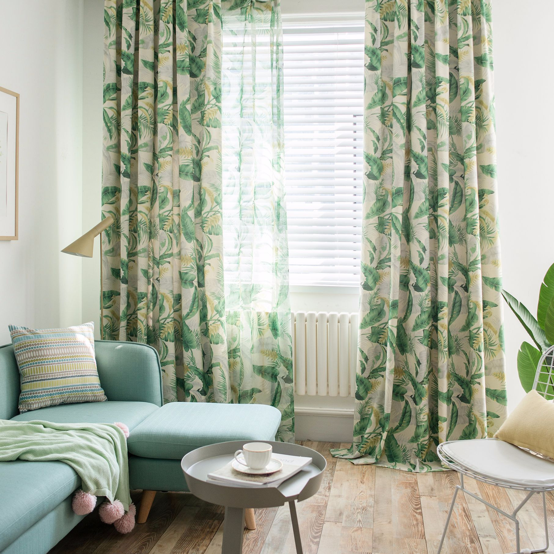 Green Living Room Curtains
 Modern Curtains for Bedroom Living Room Leaf Printed Green