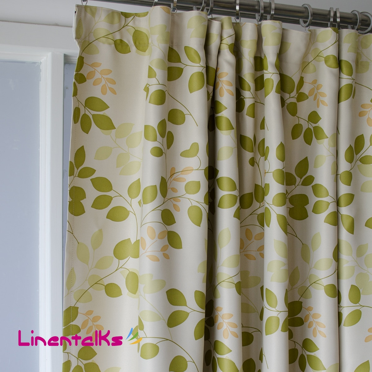 Green Living Room Curtains
 Blackout Green leave living room curtain Finished curtain