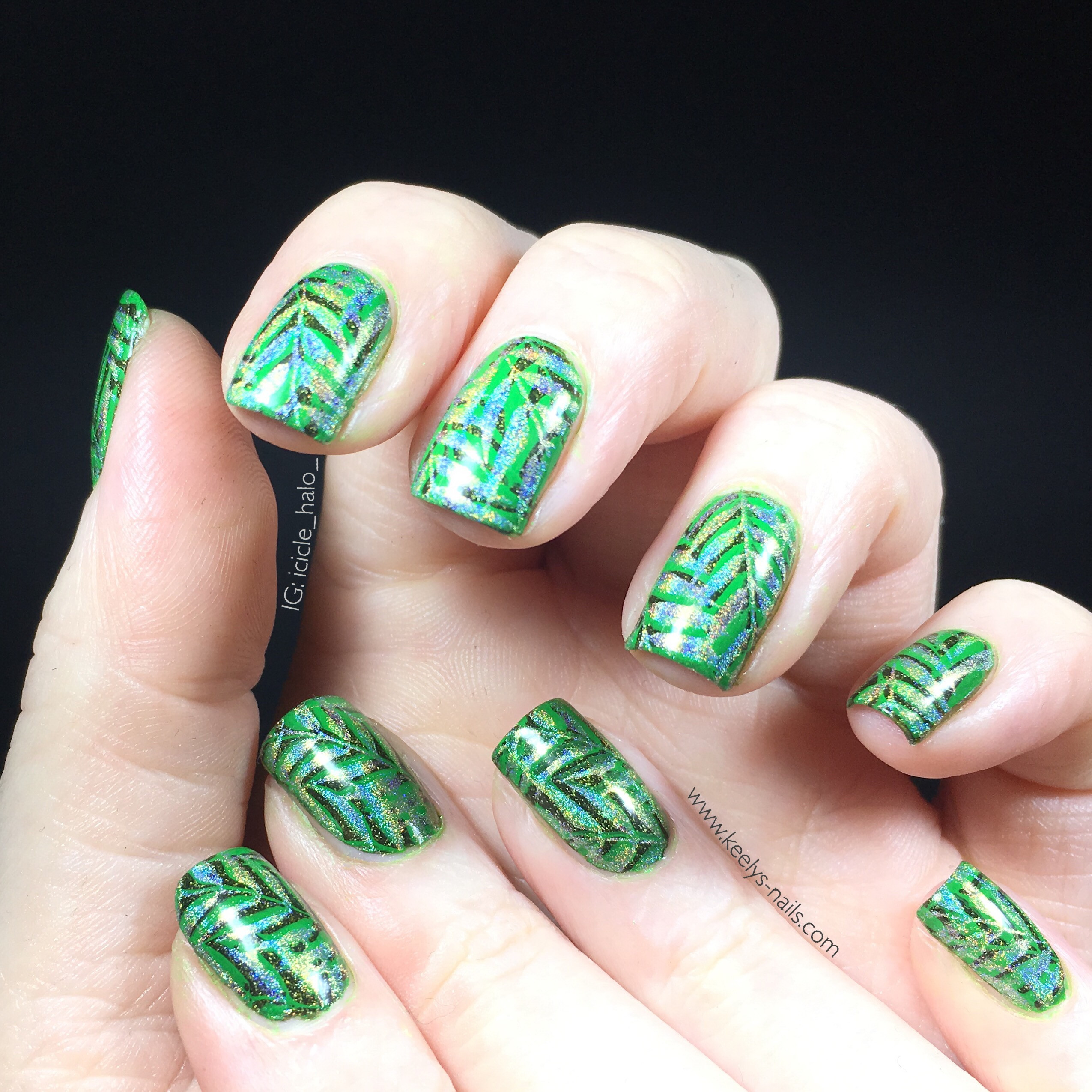 Green Nail Art
 Double Stamping Leafy Green Nail Art Keely s Nails