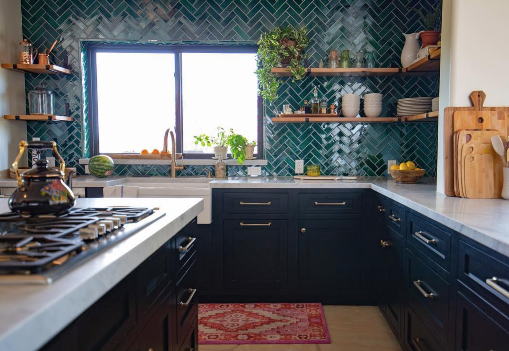 Green Tile Backsplash Kitchen
 14 Tile Open Shelving Designs A Match Made in Heaven