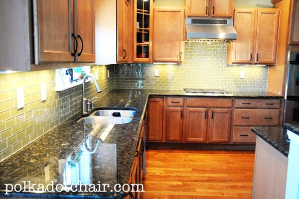 Green Tile Backsplash Kitchen
 Simple Kitchen Updates on the Polka Dot Chair Blog