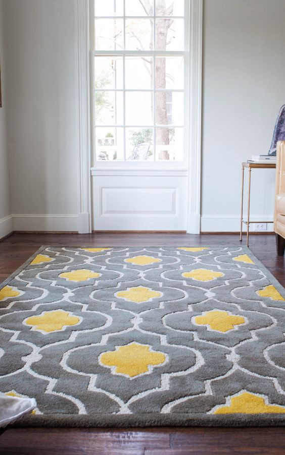 Grey Living Room Rug
 29 Stylish Grey And Yellow Living Room Décor Ideas DigsDigs