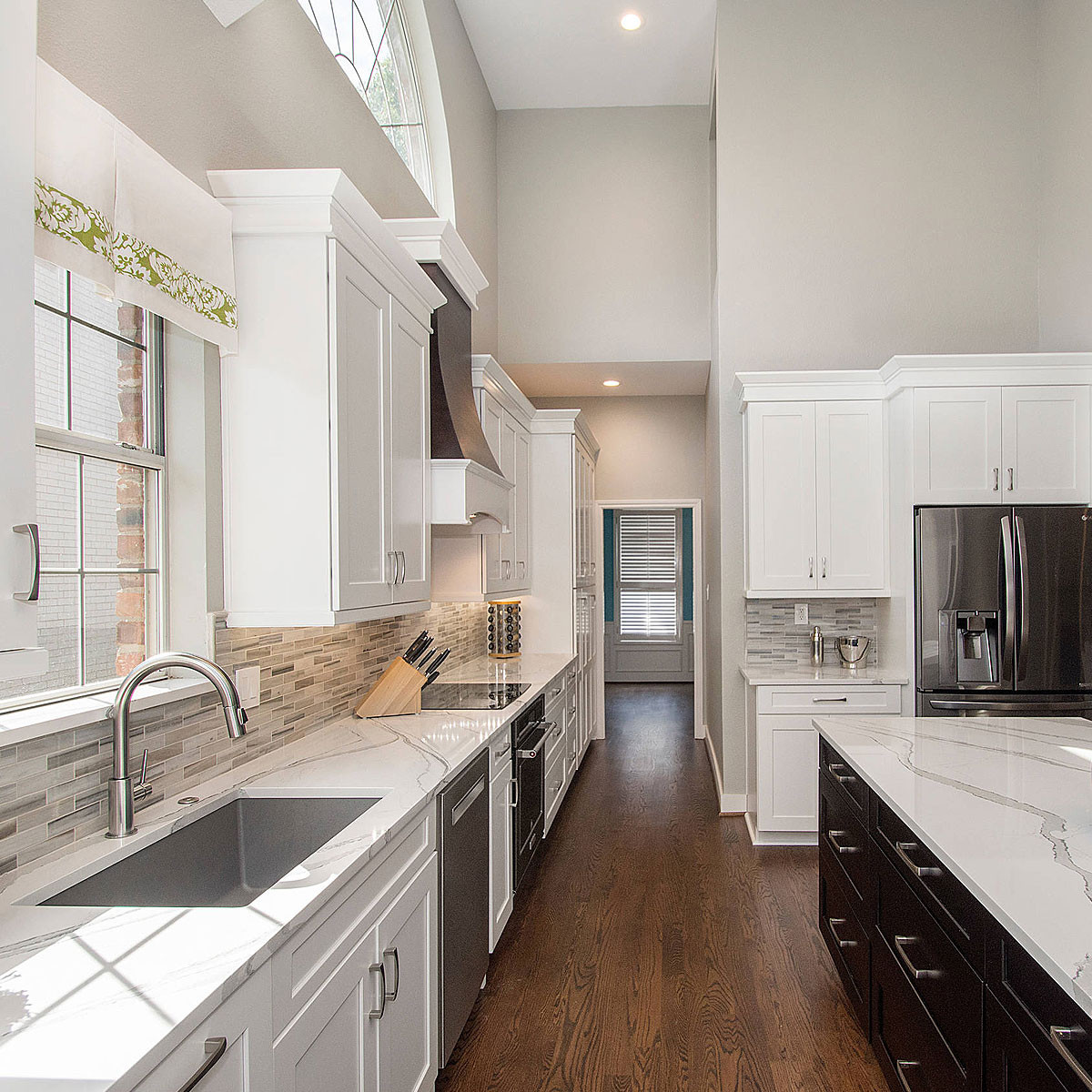 Grey Subway Tile Kitchen
 Modern White Gray Subway Marble Backsplash Tile